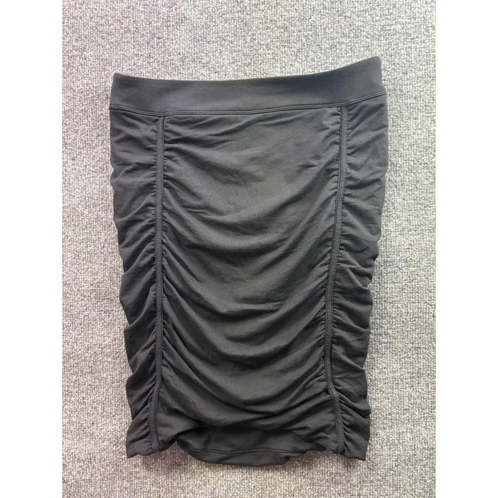 Athleta Soho Skirt Women Size S Black Ruched Side Gathers Knit Style 138349